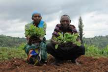 Couple de paysans rwandais